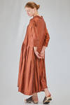 long and wide dress in washed silk and cotton satin garment dyed - ALBUM DI FAMIGLIA 