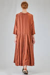 long and wide dress in washed silk and cotton satin garment dyed - ALBUM DI FAMIGLIA 