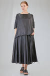 long and wide top in washed silk and cotton satin garment dyed - ALBUM DI FAMIGLIA 