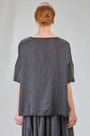 long and wide top in washed silk and cotton satin garment dyed - ALBUM DI FAMIGLIA 