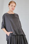 long and wide top in washed silk and cotton satin garment dyed - ALBUM DI FAMIGLIA 
