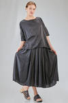 long and wide top in washed silk and cotton satin garment dyed - ALBUM DI FAMIGLIA 
