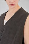 oversized gilet in washed and garment dyed viscose and linen chevron - ALBUM DI FAMIGLIA 