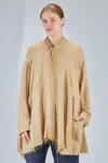giacca/cardigan lunga e ampia in twill morbido di cachemire e seta lavati - ATELIER SUPPAN 