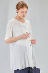 camicia lunga e ampia, in garza leggera e goffrata di viscosa e cotone - ATELIER SUPPAN 