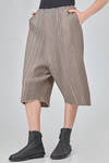 wide trousers, under the knee, in cotton knit with rounded vertical folds - BOBOUTIC 