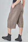wide trousers, under the knee, in cotton knit with rounded vertical folds - BOBOUTIC 