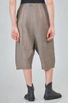 wide trousers, under the knee, in cotton knit with rounded vertical folds - BOBOUTIC 
