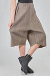 wide trousers, under the knee, in cotton knit with rounded vertical folds - BOBOUTIC 