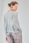 hip-lenght sweater, wide, in light flamed linen and polyamide knit - F-CASHMERE by FISSORE 