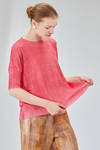 long and straight t-shirt in light flamed linen and polyamide knit - F-CASHMERE by FISSORE 