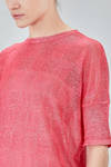long and straight t-shirt in light flamed linen and polyamide knit - F-CASHMERE by FISSORE 