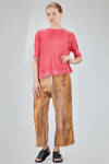 long and straight t-shirt in light flamed linen and polyamide knit - F-CASHMERE by FISSORE 