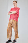 long and straight t-shirt in light flamed linen and polyamide knit - F-CASHMERE by FISSORE 
