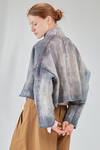 caban al fianco, ampio, in bourette di canapa tutta sfumata - F-CASHMERE by FISSORE 