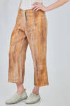 ankle length trousers in printed linen canvas - F-CASHMERE by FISSORE 