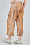 ankle length trousers in printed linen canvas - F-CASHMERE by FISSORE 