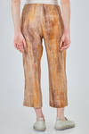 ankle length trousers in printed linen canvas - F-CASHMERE by FISSORE 