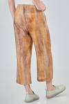 ankle length trousers in printed linen canvas - F-CASHMERE by FISSORE 