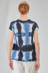 hip-lenght t-shirt, slim, in flamed and hand dyed cotton jersey - GILDA MIDANI 