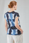 hip-lenght t-shirt, slim, in flamed and hand dyed cotton jersey - GILDA MIDANI 