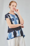 hip-lenght t-shirt, slim, in flamed and hand dyed cotton jersey - GILDA MIDANI 