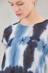 hip-lenght t-shirt, slim, in flamed and hand dyed cotton jersey - GILDA MIDANI 