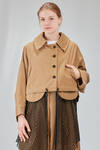 hip-lenght caban, wide, in light cotton canvas and cotton mesh - ISABEL BENENATO 