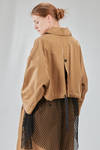 hip-lenght caban, wide, in light cotton canvas and cotton mesh - ISABEL BENENATO 