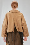 hip-lenght caban, wide, in light cotton canvas and cotton mesh - ISABEL BENENATO 
