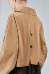 hip-lenght caban, wide, in light cotton canvas and cotton mesh - ISABEL BENENATO 