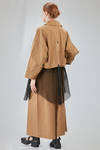 hip-lenght caban, wide, in light cotton canvas and cotton mesh - ISABEL BENENATO 