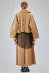 hip-lenght caban, wide, in light cotton canvas and cotton mesh - ISABEL BENENATO 