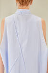 long and wide shirt in cotton makò - ISABEL BENENATO 