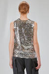 'two pieces' tank top in glittery polyester jersey and in silver polyurethane micro-sequins - JUNYA WATANABE 
