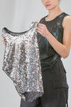 'two pieces' tank top in glittery polyester jersey and in silver polyurethane micro-sequins - JUNYA WATANABE 