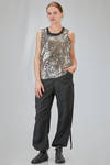 'two pieces' tank top in glittery polyester jersey and in silver polyurethane micro-sequins - JUNYA WATANABE 