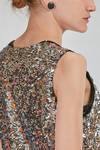 'two pieces' tank top in glittery polyester jersey and in silver polyurethane micro-sequins - JUNYA WATANABE 