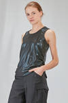 'two pieces' tank top in glittery polyester jersey and in silver polyurethane micro-sequins - JUNYA WATANABE 