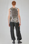 'two pieces' tank top in glittery polyester jersey and in silver polyurethane micro-sequins - JUNYA WATANABE 