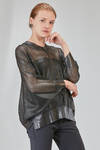 hip-lenght sweater, wide, in slightly glittered polyester mesh - JUNYA WATANABE 