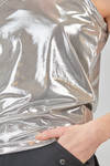 basic tank top, hip-lenght, in metallic polyester and polyurethane jersey - JUNYA WATANABE 