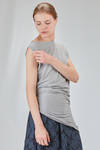 long, lean and asymmetric t-shirt in cotton jersey - MARC LE BIHAN 