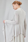asymmetric cardigan in melange viscose knit - MARC LE BIHAN 