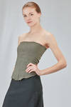 strapless bustier in polyamide, silk and elastan froissé - MARC LE BIHAN 