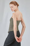 strapless bustier in polyamide, silk and elastan froissé - MARC LE BIHAN 