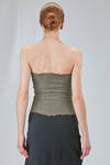 strapless bustier in polyamide, silk and elastan froissé - MARC LE BIHAN 
