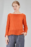 hip-lenght top, wide, in light washed linen crêpe - MANUELLE GUIBAL 