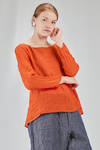 hip-lenght top, wide, in light washed linen crêpe - MANUELLE GUIBAL 