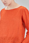 hip-lenght top, wide, in light washed linen crêpe - MANUELLE GUIBAL 